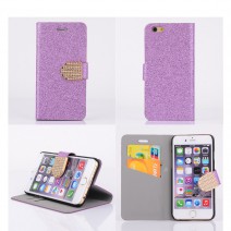 Wallet Cover Fashion Bling Glitter Diamond Flip PU Leather Case For Samsung For iPhone Case With Card Slots