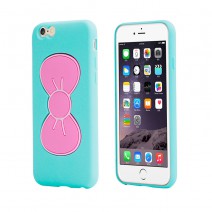 Protecter Cases Candy Color Lovely 3D Butterfly Bow Soft TPU Silicon Stand Case For iphone 6 6s case for iphone 6s plus case