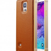 For Samsung Galaxy S5 Case Luxury Hybrid PU Leather + Aluminum Metal Frame Case Armor Accessories Cover