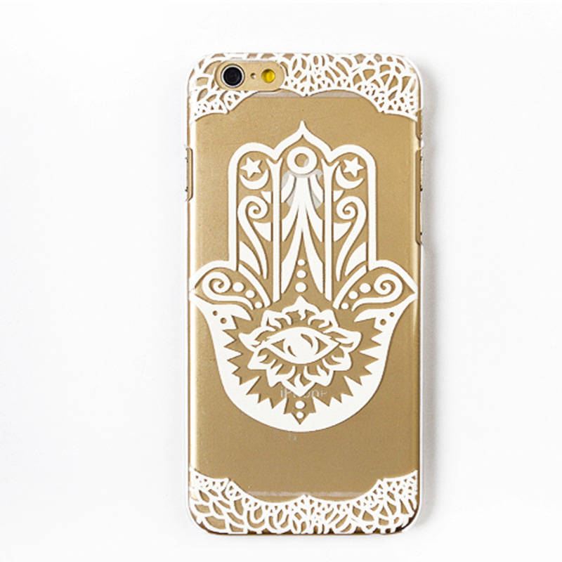 Back Cover For Apple iPhone 5 5s 6 6s 6 Plus case Slim Transparent White Floral Paisley Flower Mandala Case Soft TPU Gel Case