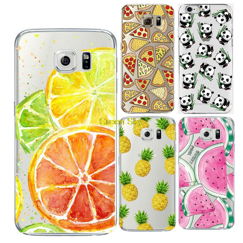 Fruit Ultra Thin Soft TPU Gel Transparent Crystal Clear Silicon Back Cover Coque for Samsung Galaxy S3 S4 S5 S6 S7 Edge J5 Case