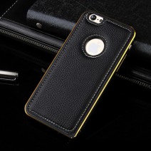 For iPhone 6 Case Luxury Hybrid PU Leather + Aluminum Metal Frame Case For iPhone 6 6S Plus Case Fashion Armor Accessories Cover