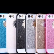 2016 New Shinning Logo Window Back Cover Sparkling for iPhone 5 case For iphone 5s case Luxury Flash Diamond Mobile