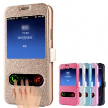 For samsung galaxy Core Prime cases Coque Cover Luxury Smart Front Window View Leather Flip