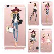 2016 Special Offer Direct Selling No Fashionable Dress Shopping Girl Cases for Iphone For Samsung Case Transparent Soft Cover