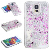 For Samsung Galaxy J5 case Fun Glitter Star Flowing Liquid Case Transparent Clear Covers Hard Plastic