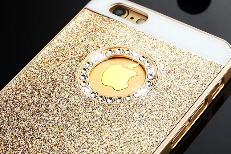 Hot Rhinestone Bling Logo Window Luxury Cover Coque for iPhone SE Case For iPhone 5S case Shinning back cover SE cases Fundas