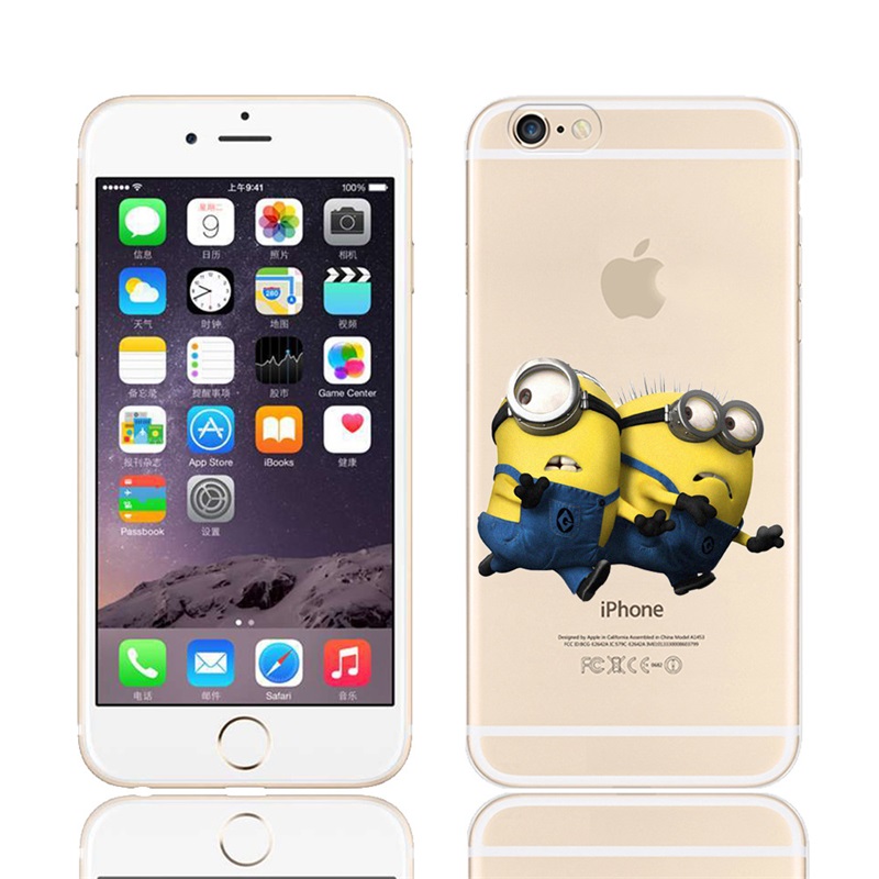 Despicable Me Yellow Minion Design Case Sofe Minion Coque for iPhone 4 4s 5C 5 5S se 6 6s Plus Case Luxury Silicone Transparent