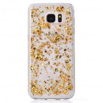 Luxury Gold Sequins Spangly Paillette Clear Soft TPU Case For Samsung Galaxy S7 G9300/ S7 Edge G9350 Slim Cute Transparent Cover