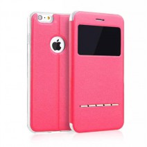 Smart Window View Fashion Case Ultra Thin Cloth Back Flip Leather Cover For iPhone 4 4S 5 5S SE 5C 6 6S Plus Case