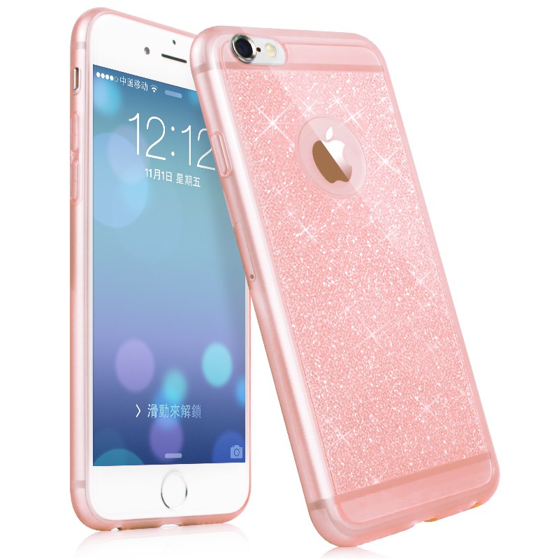 Glitter Clear Case for iPhone 5 5s 6 6s Coque Ultra Thin Back Cover Lovely Bling Soft TPU Phone Cases capa for I6/6plus 5.5inch